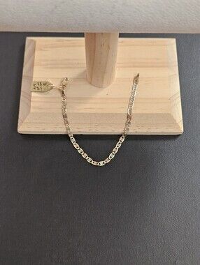 10k Gold Tri Color Kid Bracelet 6 Inch